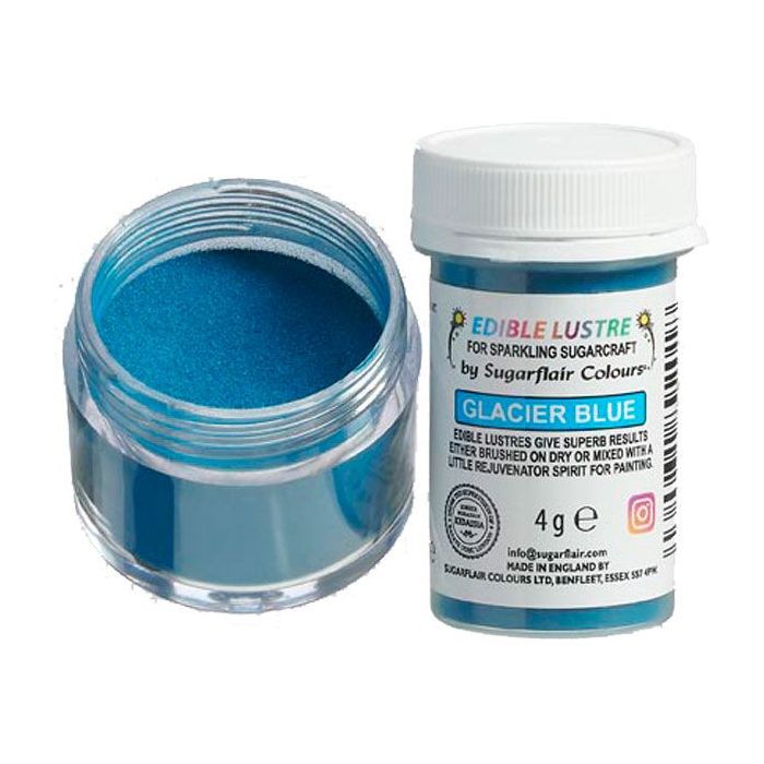 Colore Polvere alimentare Glitter Glacier Blu 4 gr Sugarflair