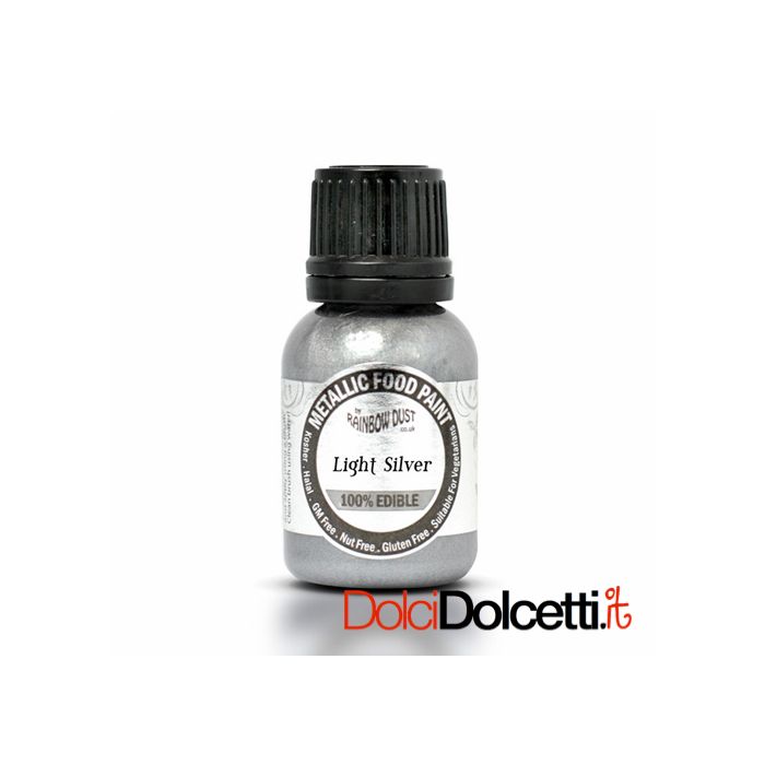 Colorante per alimenti spray argento metallizzato 150ml - PapoLab