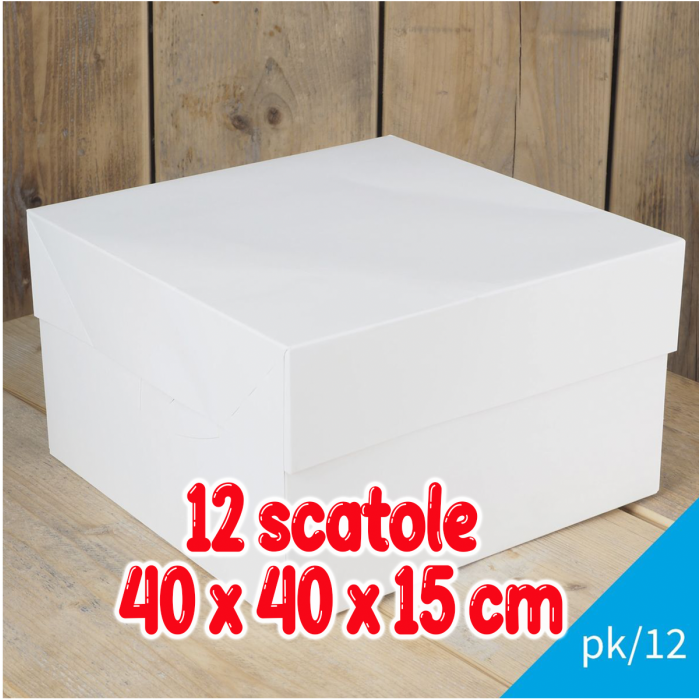 12 scatole per torta misura 40 x 40 x 15 cm