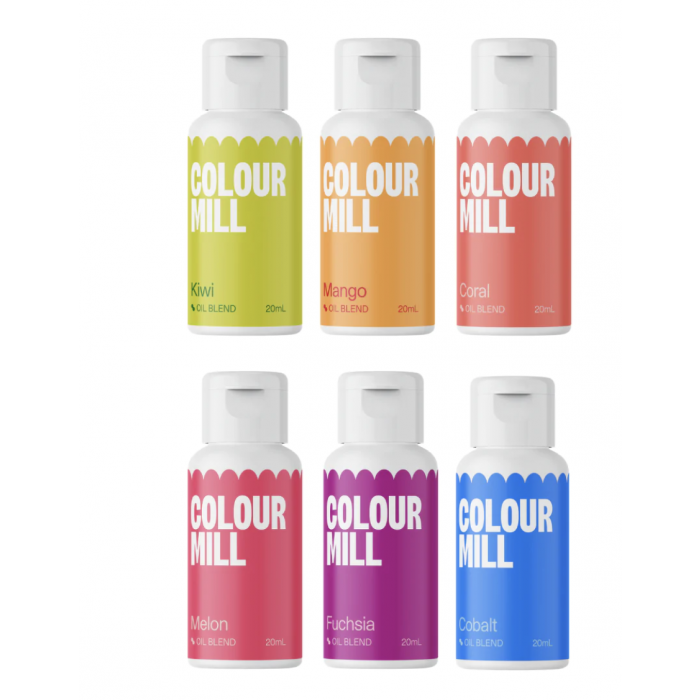 Set di 6 colori liposobili Colour Mill: Violet, Fucsia, Melon, Coral,  Mango, Kiwi