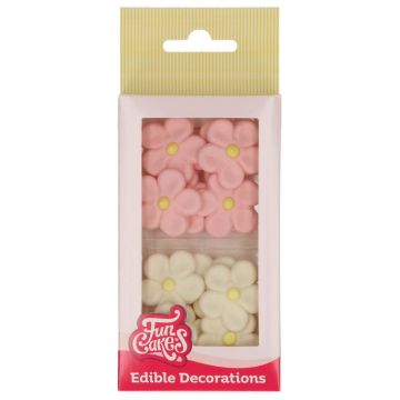 Decozioni di zucchero Margherite bianche e rosa 12 pezzi