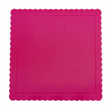 25 vassoi torta quadrati fucsia 30 x 30 x 3 mm