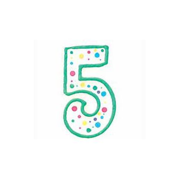 Candelina per torta compleanno a forma di numero 5