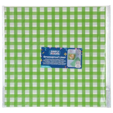 Bento Box Liner Verde a Quadretti 25x25 cm – 50 fogli