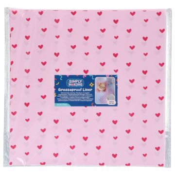 Bento Box Liner cuoricini rosa 25x25 cm – 50 fogli