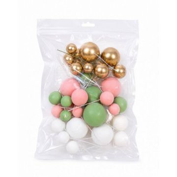 Set 32 palline cake topper baby Shower per torta
