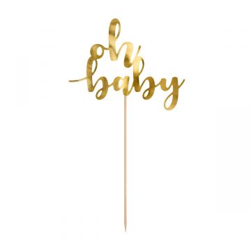 Cake Topper - Oh baby - oro