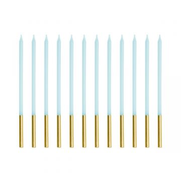 Candeline Blu e Oro 12 pezzi