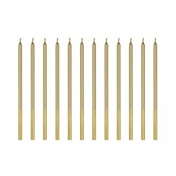 Candeline Oro lunghe 14 cm 12/pk