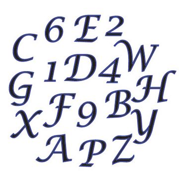 Alfabeto e numeri Upper case script