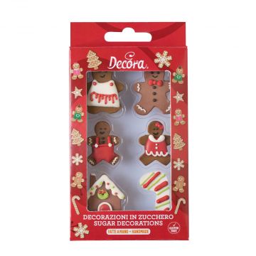 Kit 6 decorazioni di zucchero Gingerbread marca Decora