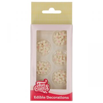 Decozioni di zucchero Crisantemo bianco/rosa chiaro 30 pezzi