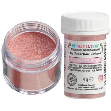 Colore Polvere alimentare Glitter Shimmer Pink 4 gr Sugarflair