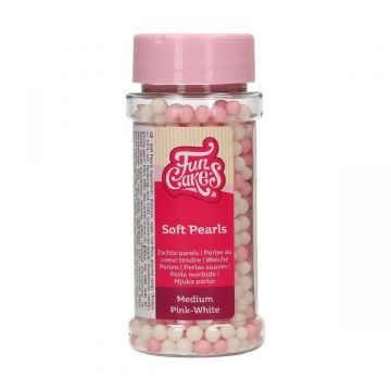 Perle di zucchero bianco e rosa morbide 60 gr