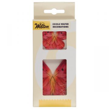 Farfalle in ostia Rosa sfumato - Wilton - 8 pz