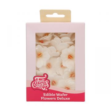 Fiori wafer paper ortensia bianca piccola FunCakes confezione 18 pezzi
