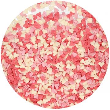Mini cuori Funcakes rosa, bianchi e rossi 60 gr