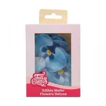 10 Fiori di Orchidea Blu in ostia 8 cm Funcakes