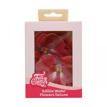 Fiori di wafer paper FunCakes Orchidea Rossa – confezione da 10 decorazioni commestibili

