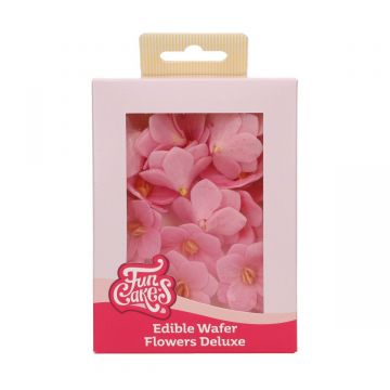 18 Fiori di Ortensia Rosa in ostia Funcakes 3,7 cm