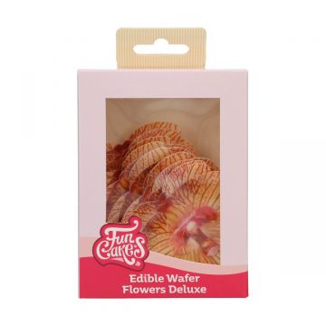 10 Fiori di Orchidea Marrone Dorato in ostia 8 cm Funcakes
