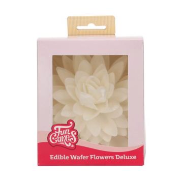 Peonia bianca in wafer paper grande 12,5 cm