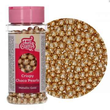 Perle di cioccolato crispy Oro metallizzato Funcakes 60 gr