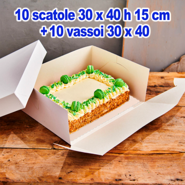 Set 50 Scatole Per Torte Bianche, 32x32x8 Cm – Cartone Rigido Per Dolci E Pasticceria, Ideale Per Trasporto E Presentazione