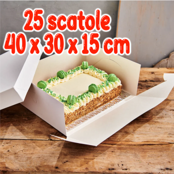 25 scatole per torta misura 40 x 30 x 15 cm