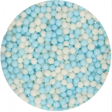 Perle di zucchero bianco e blu morbide 60 gr