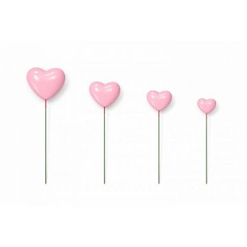 Set 20 cake topper per torta cuori rosa