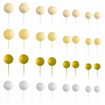 Set 32 palline cake topper assortire per torta