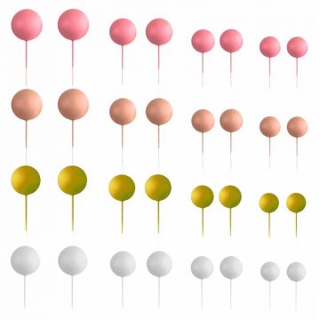 Set 32 palline cake topper Mix rosa per torta