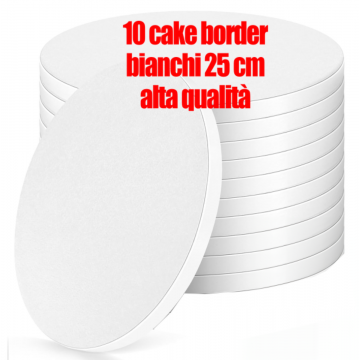 10 Cake Board D 25 H 1,2 cm colore bianco