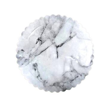 Vassoio per torta 30 Ø x 3 mm effetto marmo bianco