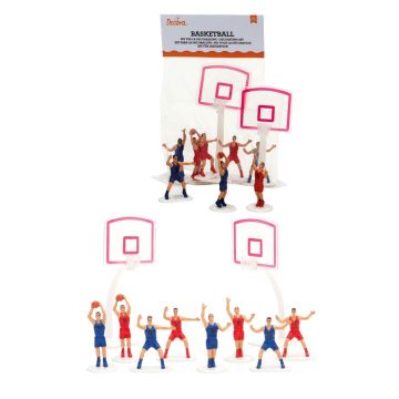 Set 10 pz Basket 8 giocatori 2 canestri