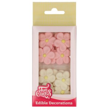 Decozioni di zucchero Margherite bianche e rosa 12 pezzi