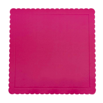 25 vassoi torta quadrati fucsia 30 x 30 x 3 mm