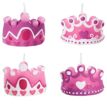 Candeline colorate 4 coroncine principessa