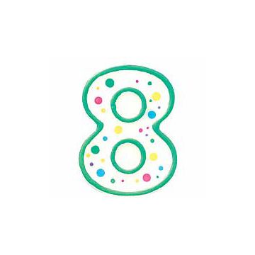 Candelina per torta compleanno a forma di numero 8