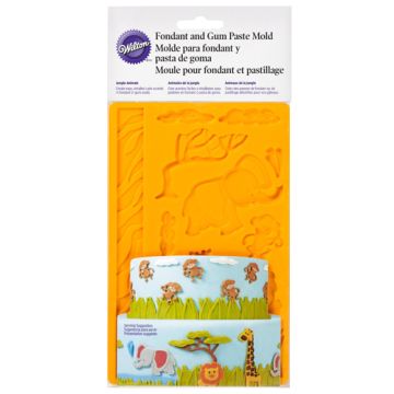 Stampo in silicone Wilton con animali della giungla per dolcetti e decorazioni a tema safari