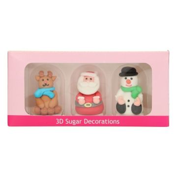 Renna, Pupazzo e Babbo Natale 3d Funcakes 3 pz