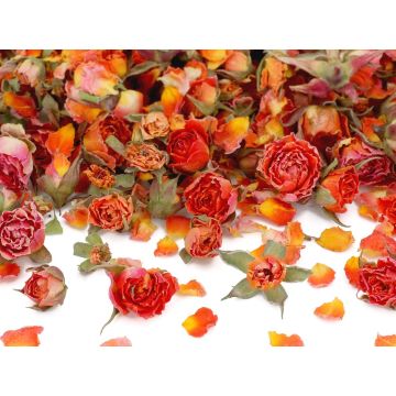 Boccioli commestibili essiccati di rosa arancione 10 gr