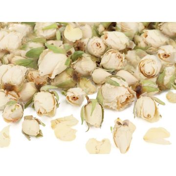 Boccioli commestibili essiccati di rosa bianca 10 gr