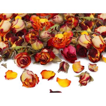 Boccioli commestibili essiccati di rosa giallo - rosso 10 gr