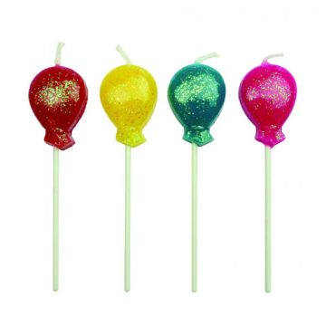 Candeline glitterate palloncino 8 pezzi