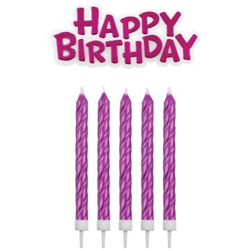 Candeline Buon Compleanno Rosa 17 pz