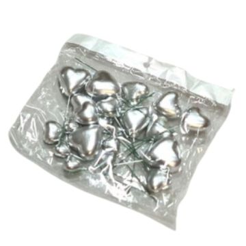 Cake Topper Cuori Argento 20  pz