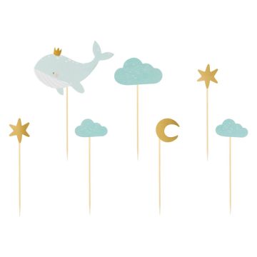 Cake Topper - Balena - 7 pezzi