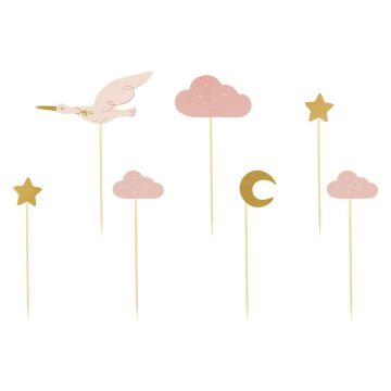 Cake Topper - Cicogna - 7 pezzi
